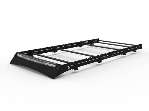 Flatline Van Company Transit 148" High Roof Low Pro Roof Rack With Light Bar Fairing - TR0118B